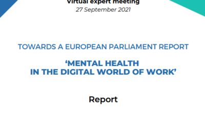 Towards a European Parliament report “Mental health in the digital world of work”
